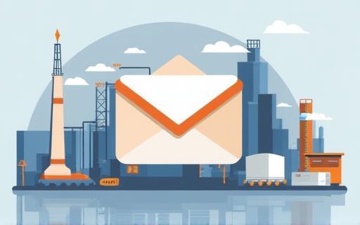 メールアイコンと工業設備の背景画像 - ニュースレター登録案内
